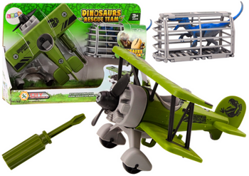 Flugzeug, Leichtflugzeug, Transport von Dinosauriern, Käfig, abschraubbar, grün