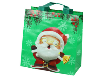 Weihnachtsmann-Geschenktüte, Grün, 23 cm x 21,5 cm x 11 cm