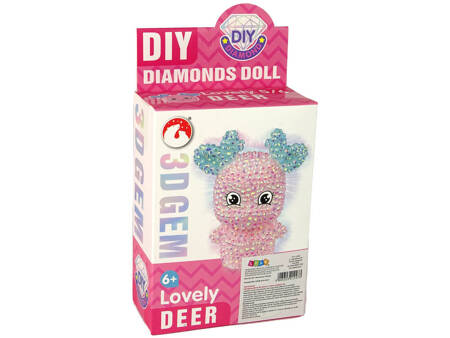 DIY Diamant-Kreativ-Kit  Rosa Rentier Kristalle Pailletten 3D Schlüsselanhänger