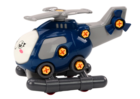 DIY drehender Cartoon-Hubschrauber blau