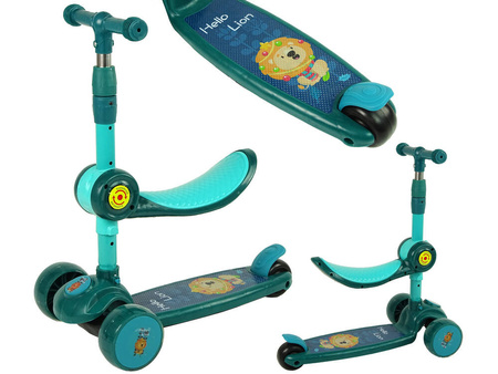 Dreirädriger Balance-Roller Saddle Green Music Diodes Lion