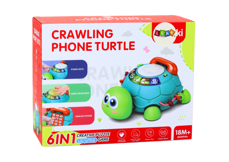 Interaktives pädagogisches Schildkrötentelefon 6in1, Lichter und Geräusche grün
