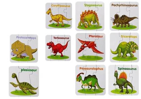 Lernpuzzle Englisch Dinosaurier 10 Verbindungen