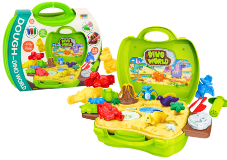 Playdough Dinosaur World In A Suitcase Molds Tools Grün