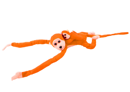 Plüsch-Maskottchen Affe mit Baby Orange 90 cm