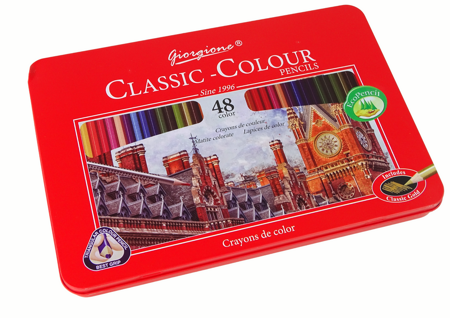 Set mit 48 Art Crayons-Metallbehältern