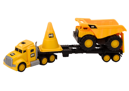 Set of Construction Machinery Truck Dump Truck Movable Yellow