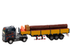 Holz-LKW, blauer LKW-Anhänger, 1:24, Holzscheite, Geräusche, Lichter