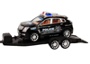 Polizei-Pickup-Truck mit Abschleppwagen-Auflieger, Geländewagen-Polizei-Set