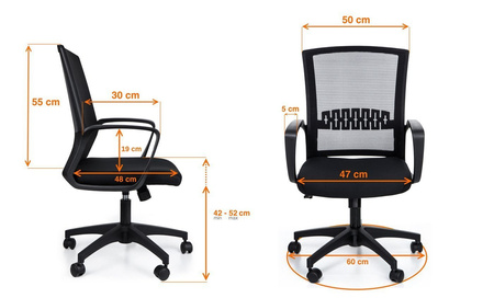 Fotel biurowy obrotowy na kółkach do biurka  2601 Czarny