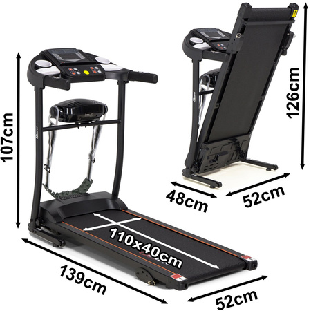 Bieżnia elektryczna Domowa z masażerem Treningowa AbarQs