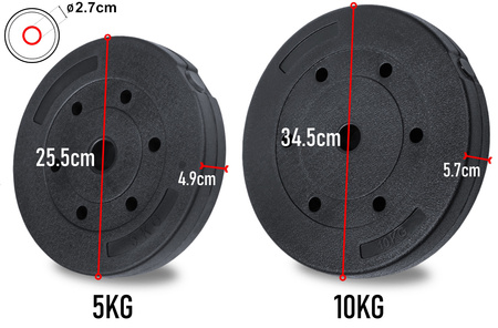 Zestaw obciążeń kompozytowych bitumiczne 30 kg 2x10 2x5 AbarQs