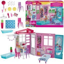 Barbie Przytulny rozkładany domek dla lalek FXG54