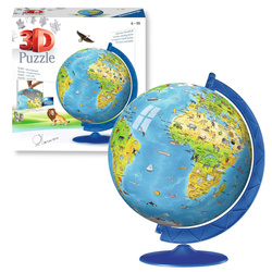 Ravensburger Puzzle 3D Globus dla dzieci Zwierzęta 180 elementów 123384