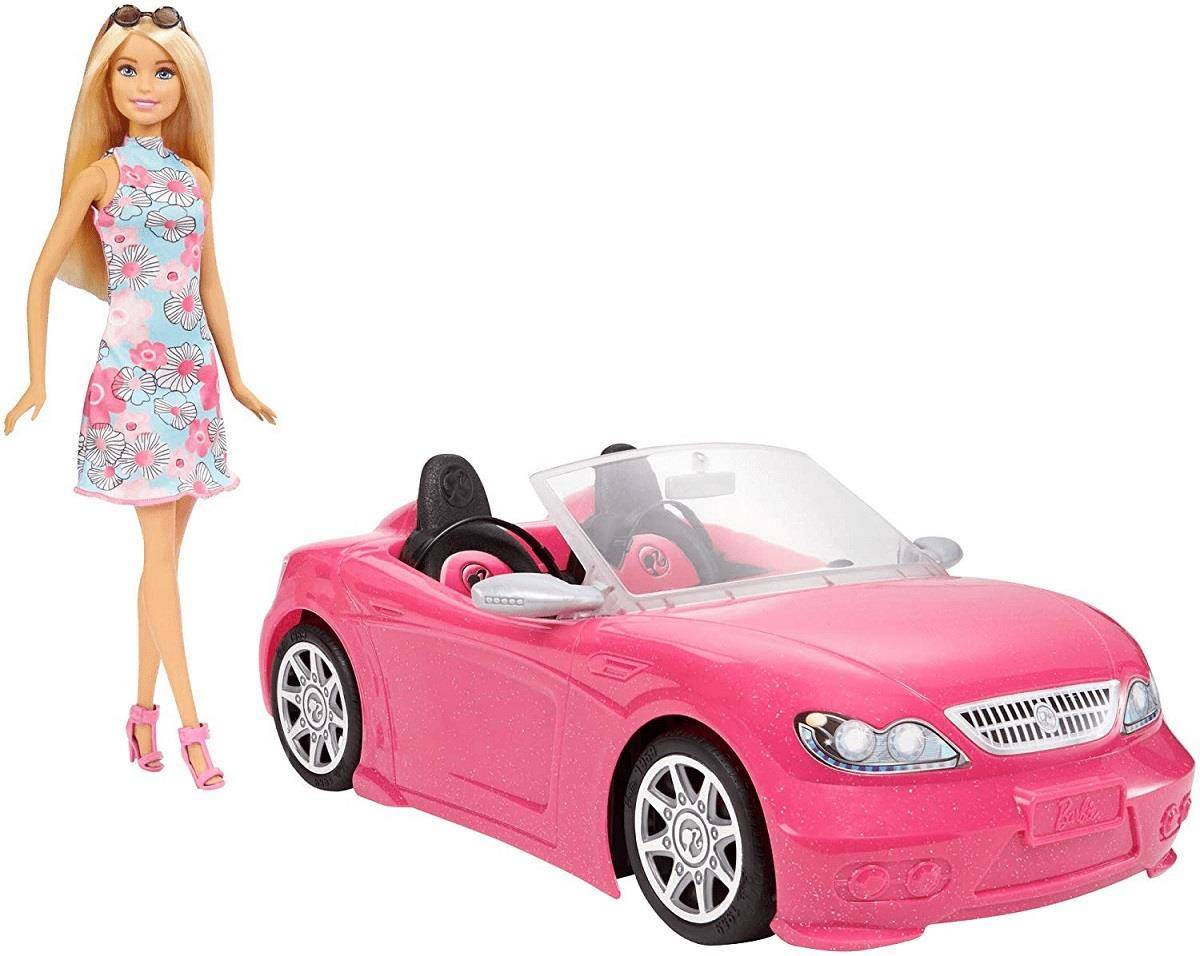 Barbie Różowy kabriolet samochód + lalka FPR57 Zabawki