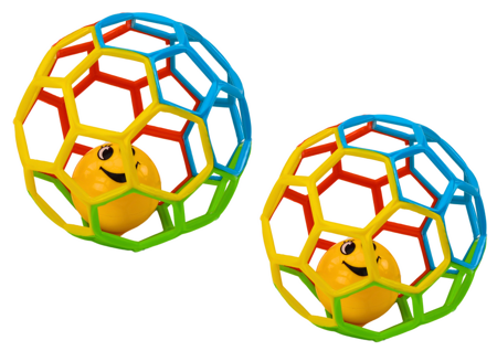Gumowa Piłka Z Grzechotką Dzwoneczkiem Dla Niemowlaka Kolorowa